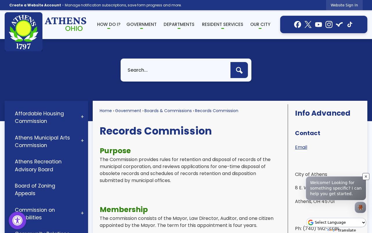 Athens neighbors reference to the Athens Records Commission
