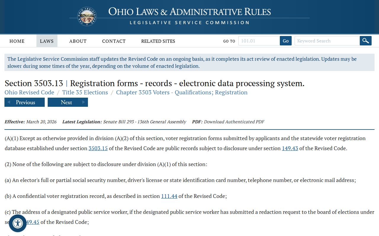 Athens neighbors reference to Ohio voter record privacy rules