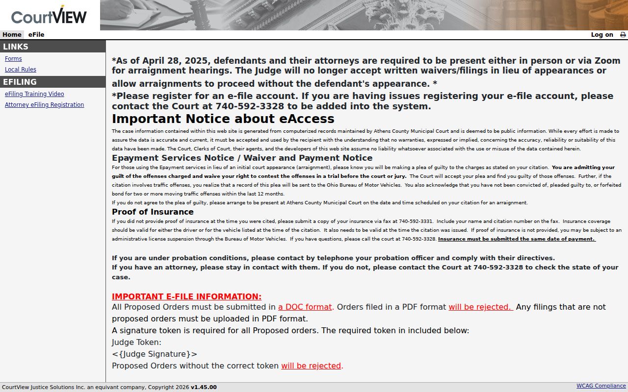 Athens resident lookup Municipal CourtView portal