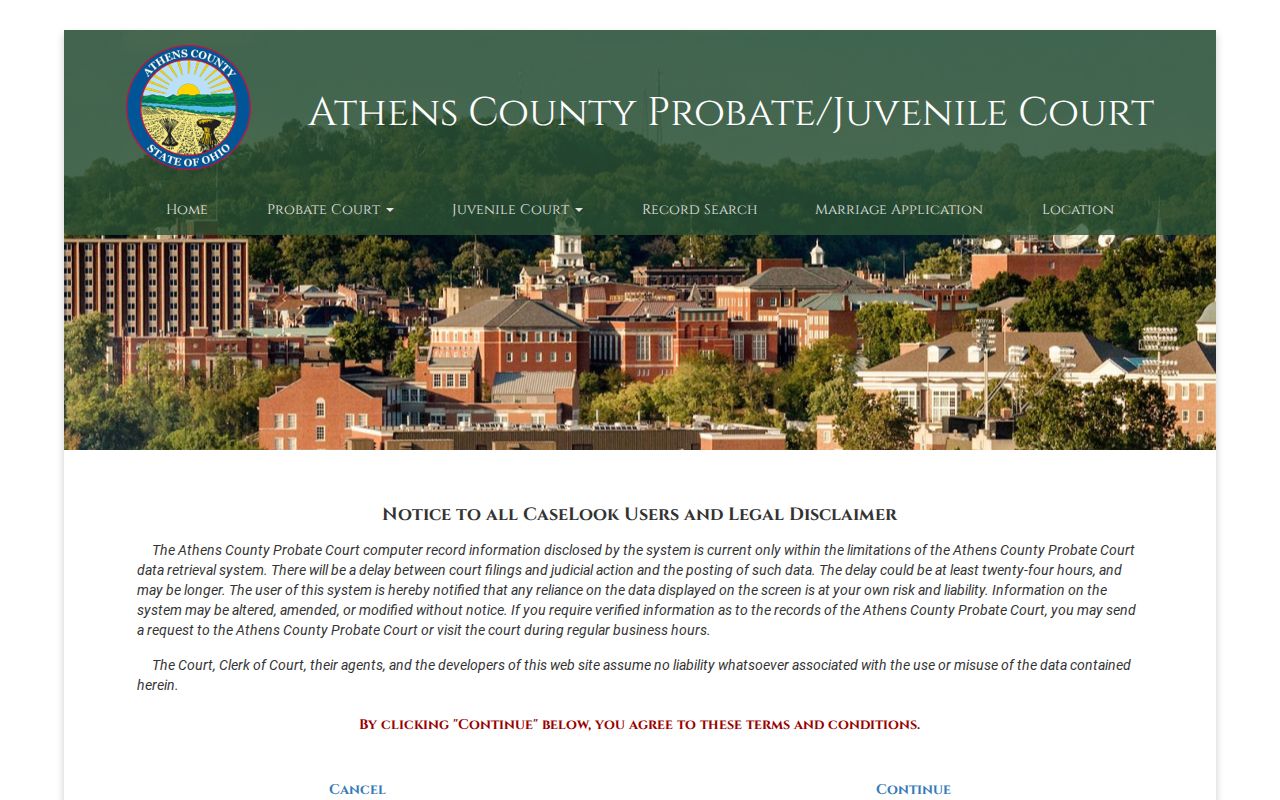 Athens resident lookup Probate and Juvenile CaseLook notice