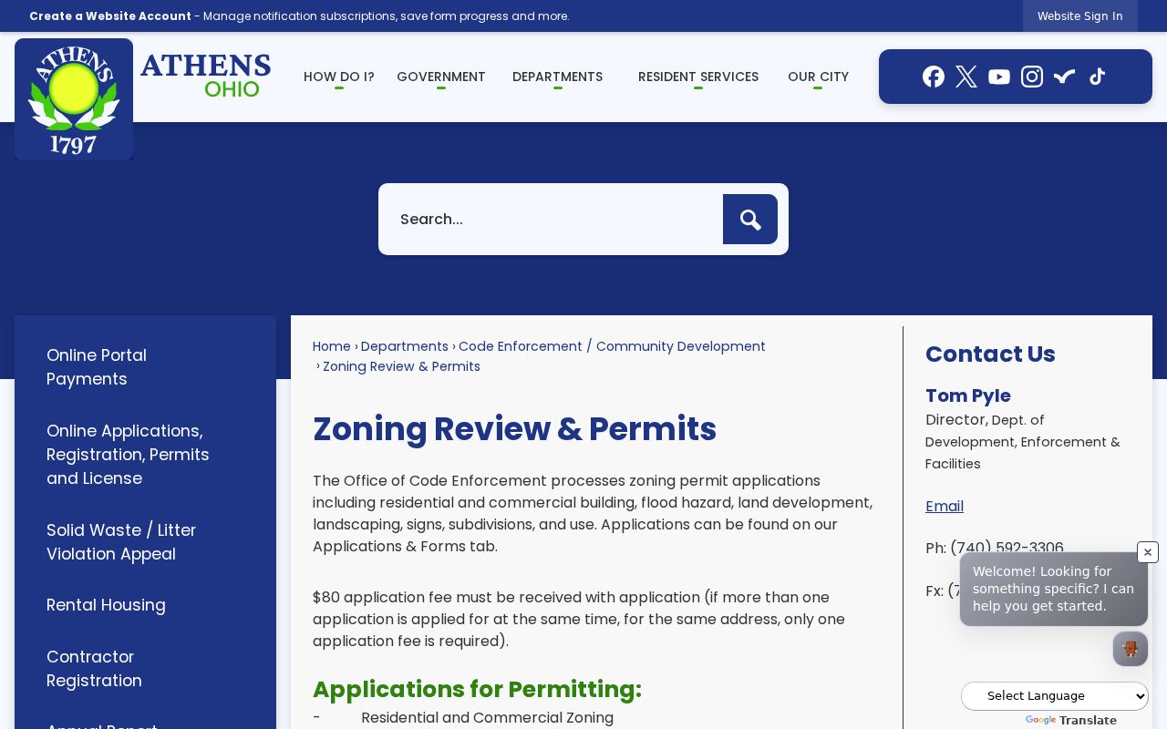 Athens street directory zoning review and address permits