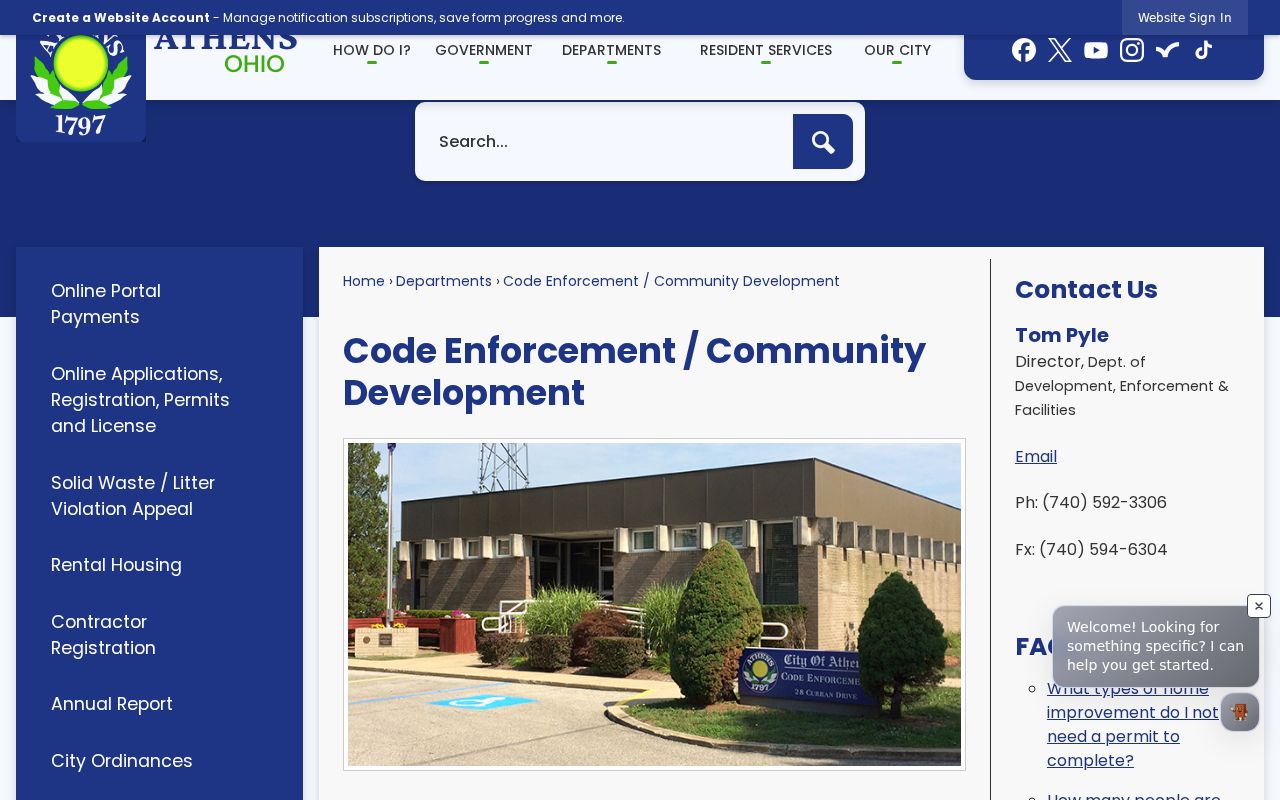 Athens street directory Code Enforcement records contact