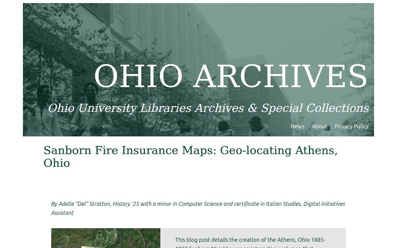 Athens ZIP Code directory image of Ohio University Libraries Sanborn map chronology